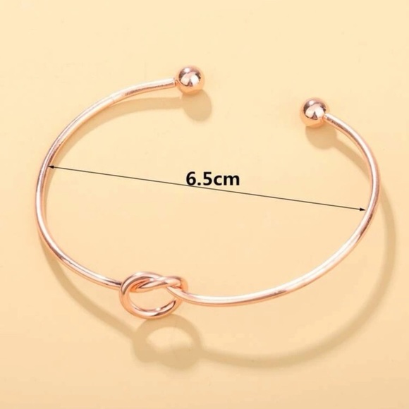 Rose Gold Knot Cuff Bangle Bracelet - Picture 4 of 5